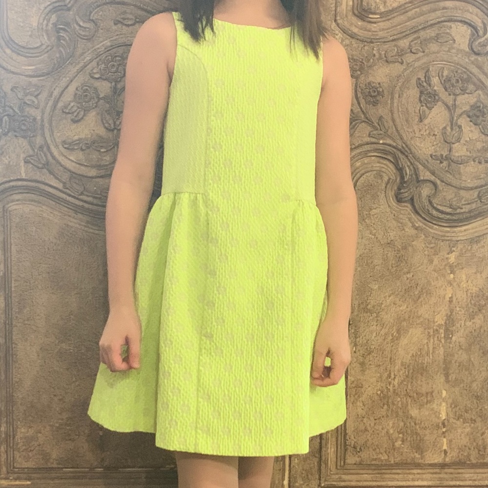 Neon yellow/green spring dress.